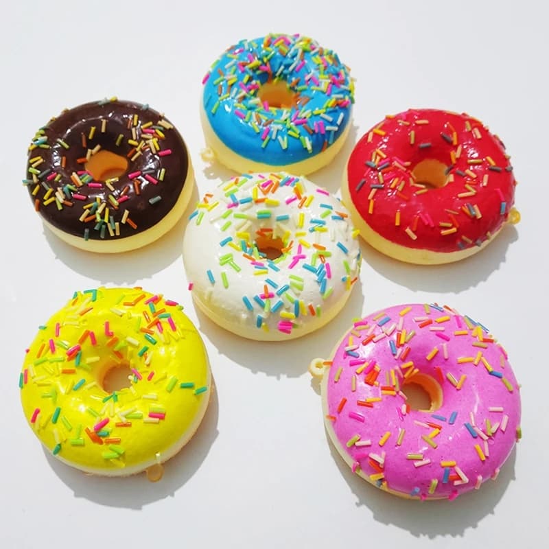 Soft Artificial Donut Bread Doughnuts Stress Relief Novelty Toy Squeeze Toys Simulation Cake Model Wedding Decoration view 5