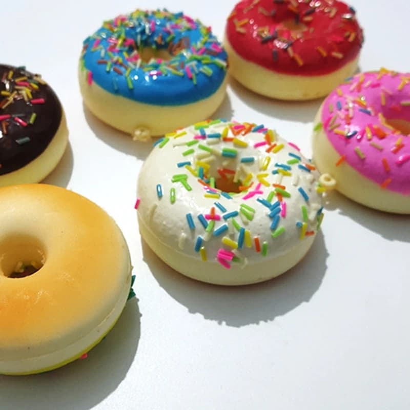 Soft Artificial Donut Bread Doughnuts Stress Relief Novelty Toy Squeeze Toys Simulation Cake Model Wedding Decoration view 4