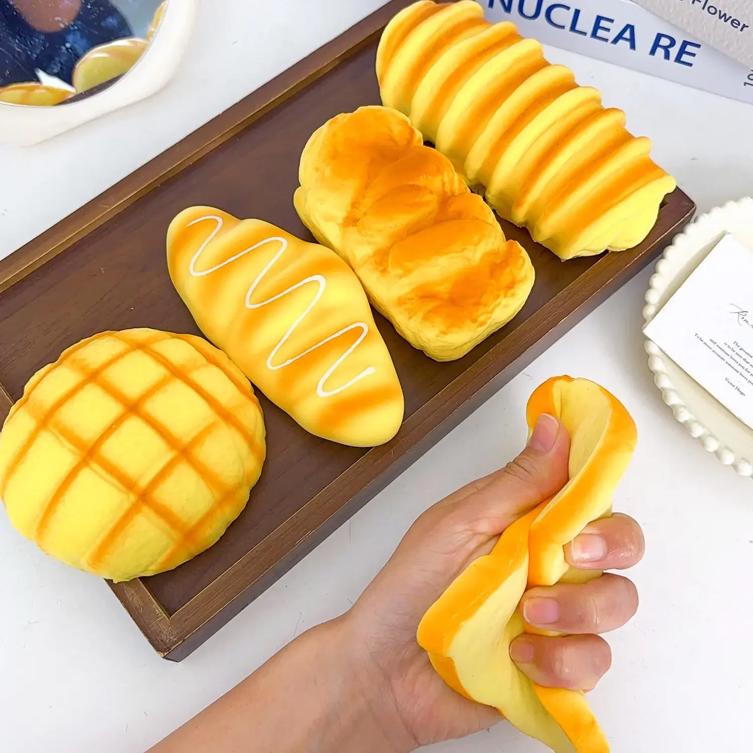 Squishy Food Creative Simulation Bread Toast Slow Rising Squeeze Stress Relief Sensory Toys Desktop Decoration view 15