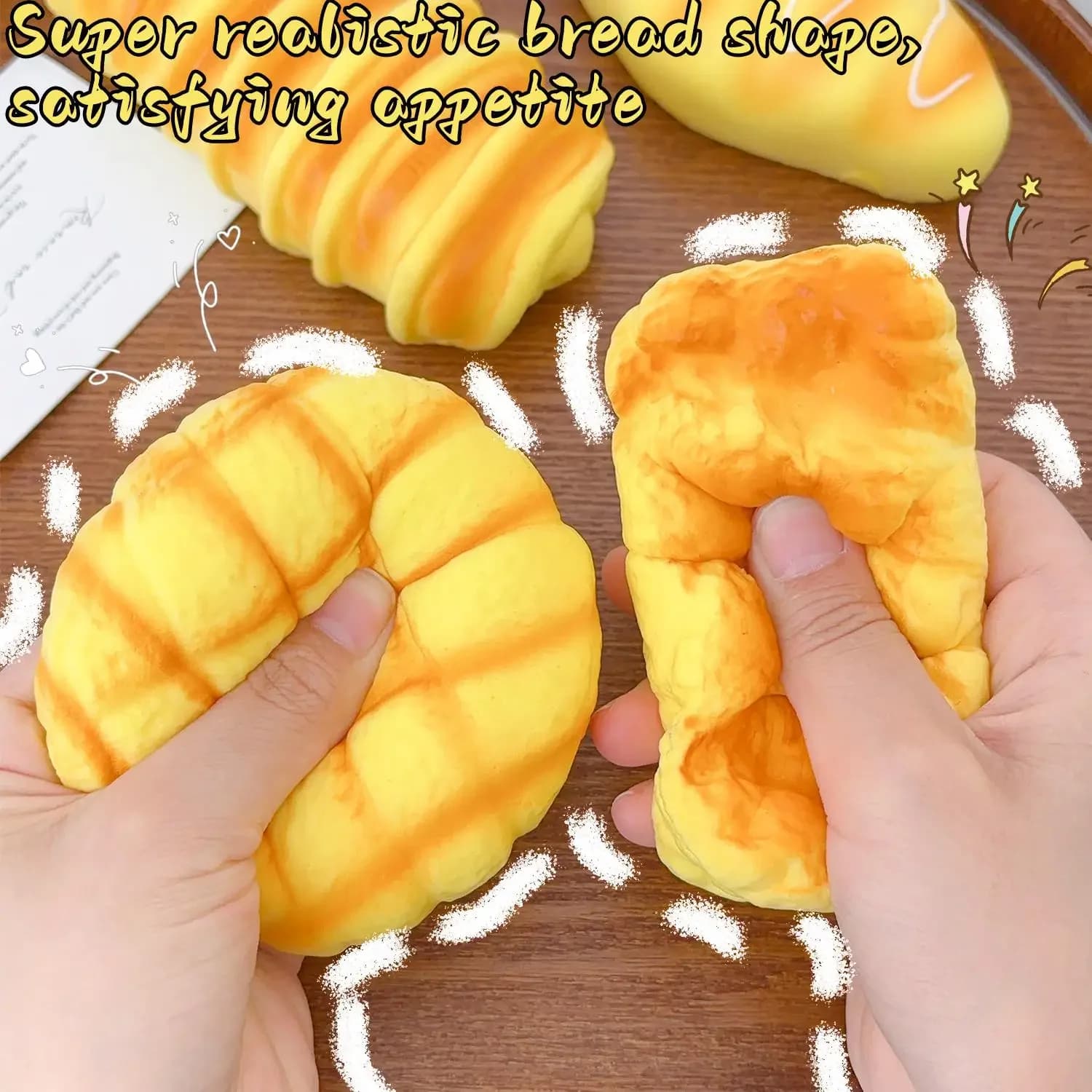 Squishy Food Creative Simulation Bread Toast Slow Rising Squeeze Stress Relief Sensory Toys Desktop Decoration view 11