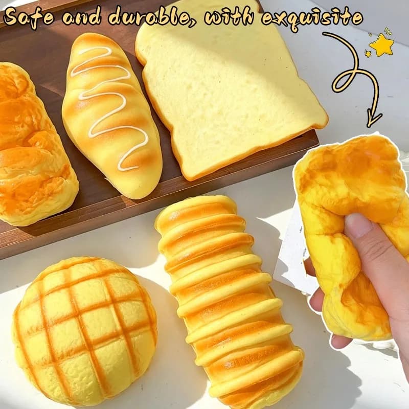 Squishy Food Creative Simulation Bread Toast Slow Rising Squeeze Stress Relief Sensory Toys Desktop Decoration