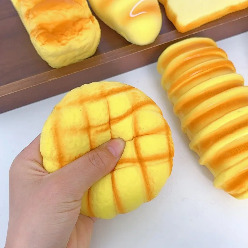Squishy Food Creative Simulation Bread Toast Slow Rising Squeeze Stress Relief Sensory Toys Desktop Decoration view 4