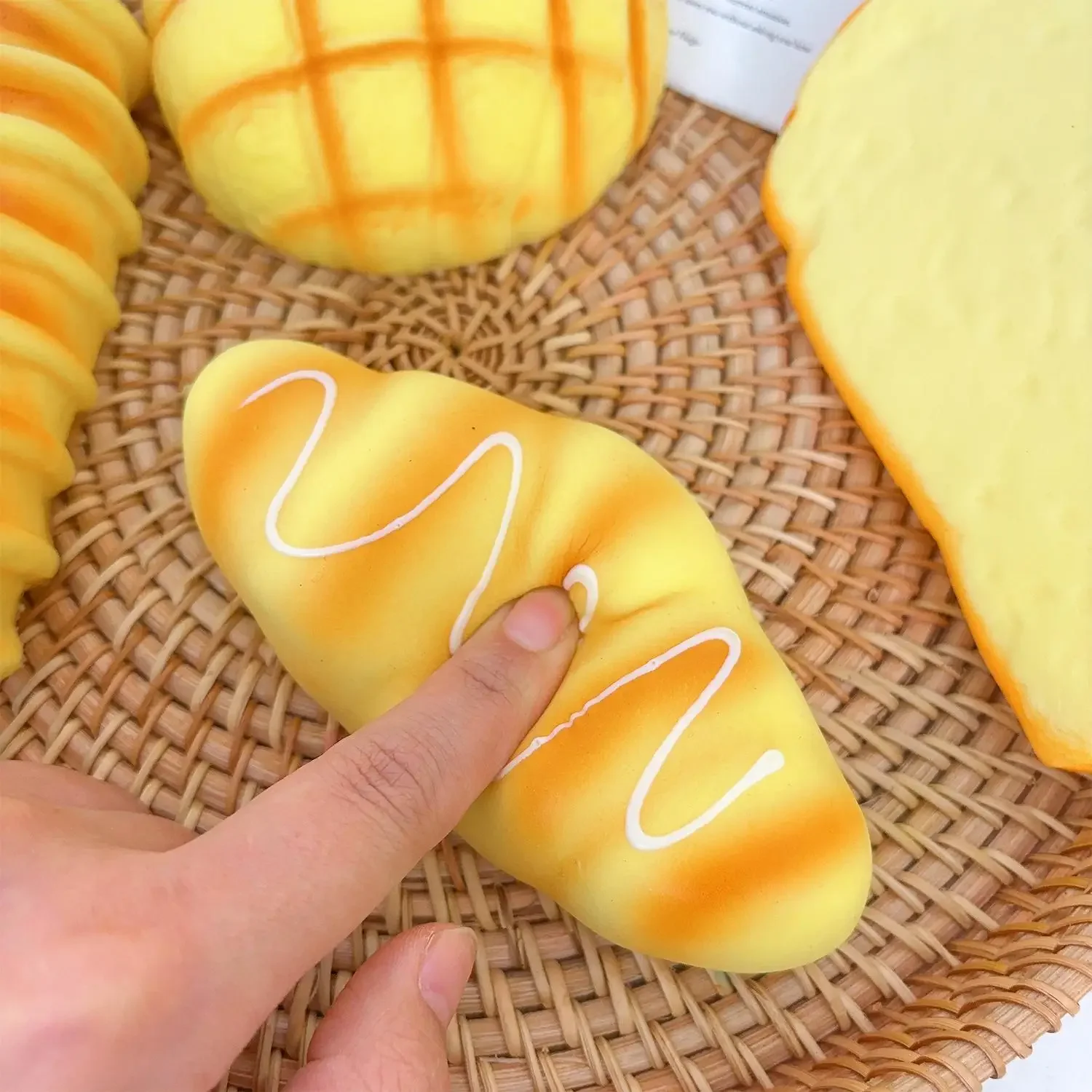 Squishy Food Creative Simulation Bread Toast Slow Rising Squeeze Stress Relief Sensory Toys Desktop Decoration view 18