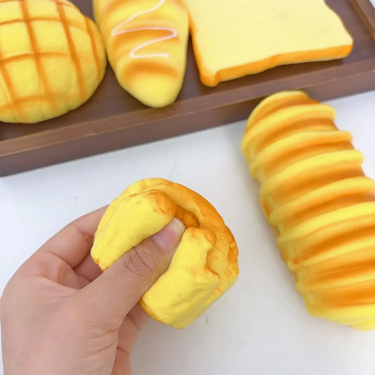 Squishy Food Creative Simulation Bread Toast Slow Rising Squeeze Stress Relief Sensory Toys Desktop Decoration view 16