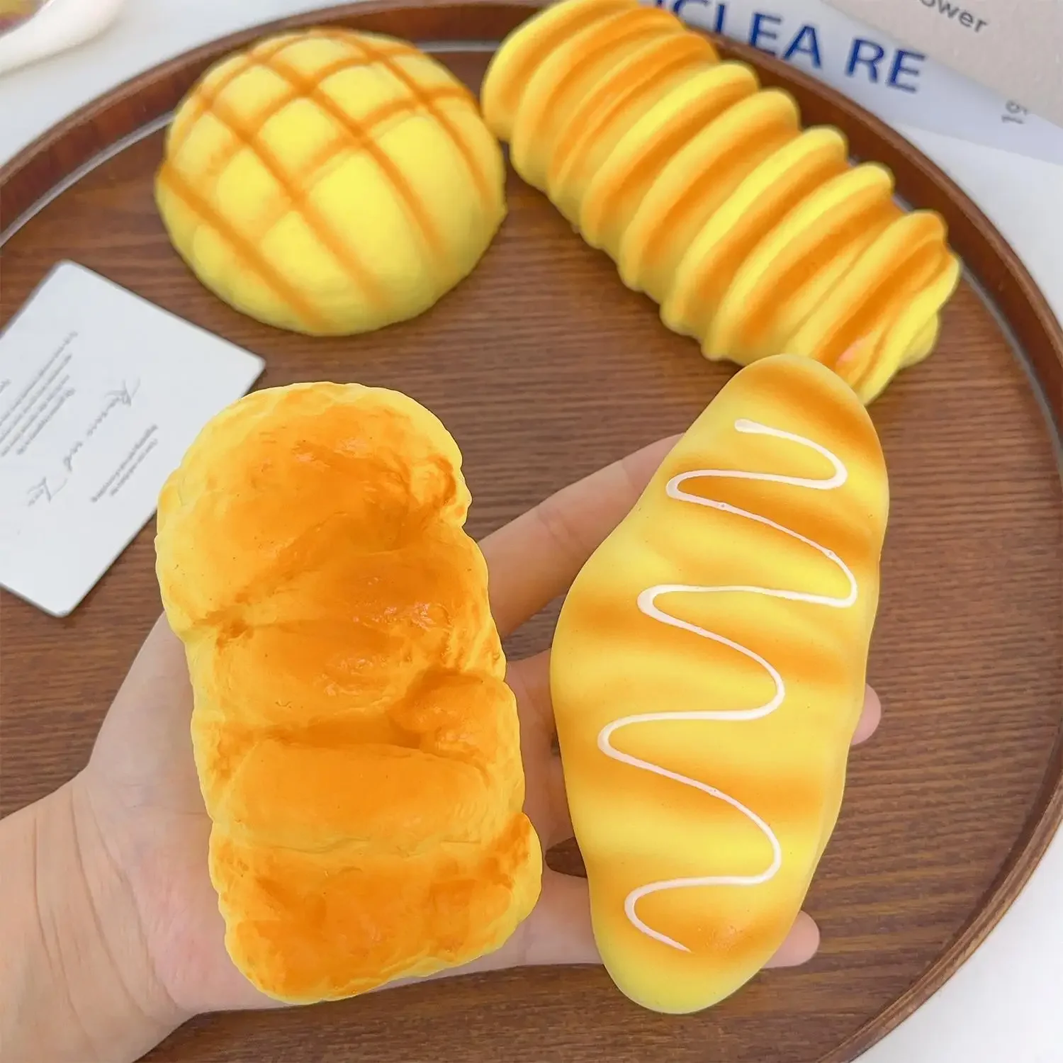 Squishy Food Creative Simulation Bread Toast Slow Rising Squeeze Stress Relief Sensory Toys Desktop Decoration view 12