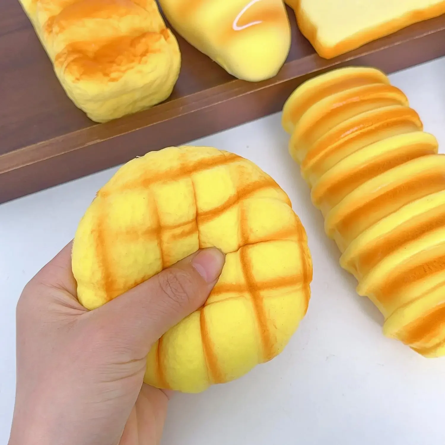 Squishy Food Creative Simulation Bread Toast Slow Rising Squeeze Stress Relief Sensory Toys Desktop Decoration view 13
