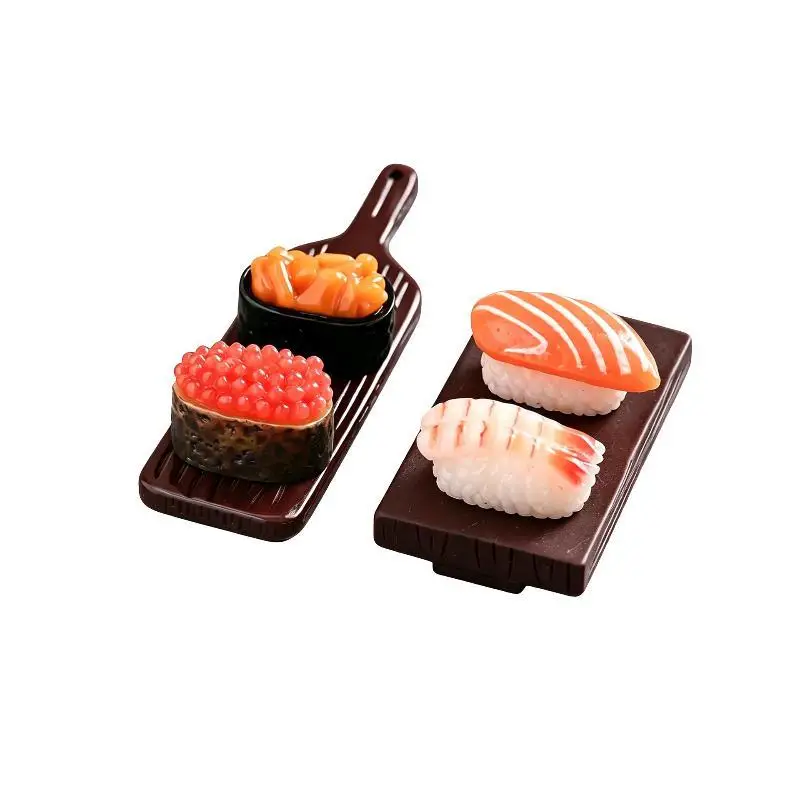 10pcs Mini Japanese Sushi Model Salmon Roe Sweet Shrimp Sushi Miniature Food DIY Resin Accessory Pendant Dollhouse Decoration view 5