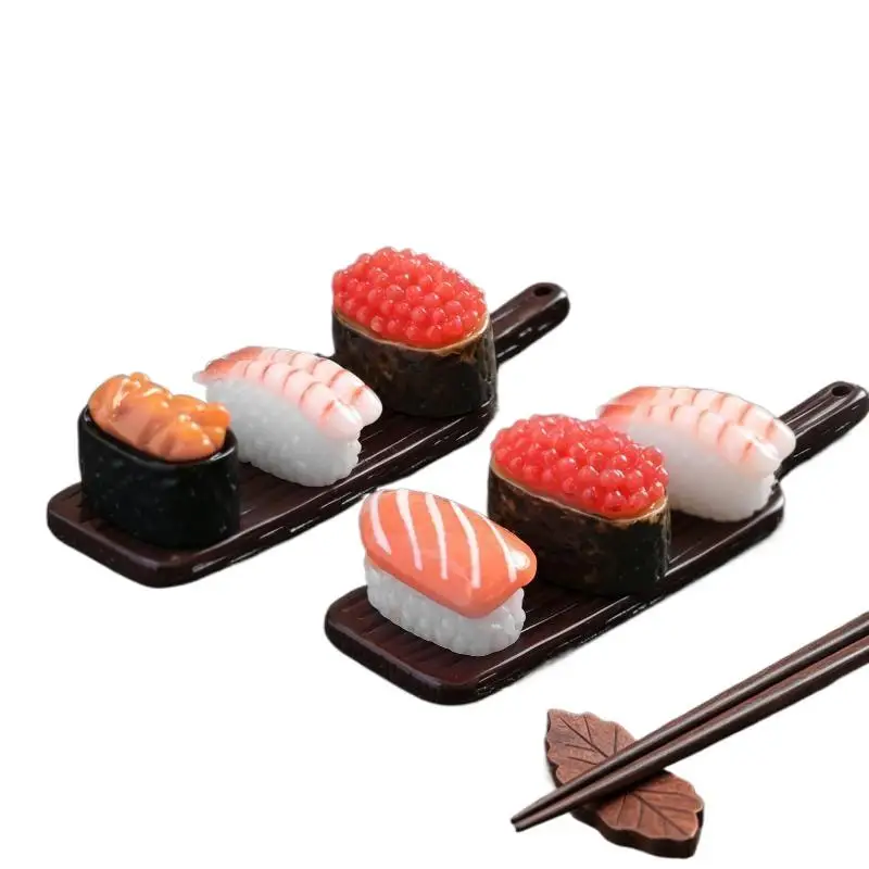 10pcs Mini Japanese Sushi Model Salmon Roe Sweet Shrimp Sushi Miniature Food DIY Resin Accessory Pendant Dollhouse Decoration view 12